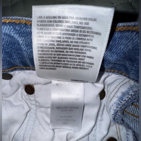 AGOLDE Lyle Jeans Women's Straight Mid Rise Blue Denim Distressed Sz 28 VGUC - Picture 10 of 12